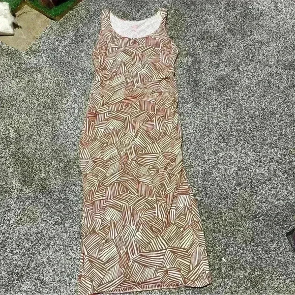 Isabel Maternity Ruched Long Printed Maxi Dress Size S - Picture 1 of 9